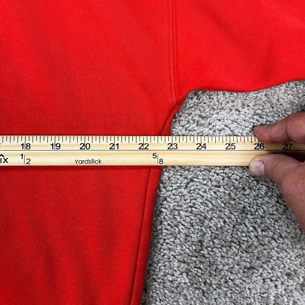 Adidas Hoodie Mens XS Red Long Sleeve‎ Drawstring Pullover 3-Stripes Fleece EUC